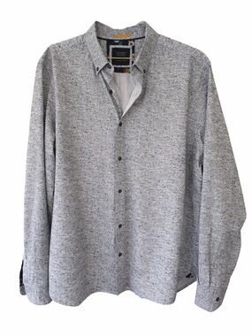 Cactus Man Ricky Singh Gray Button Up Shirt XL Speckled Casual